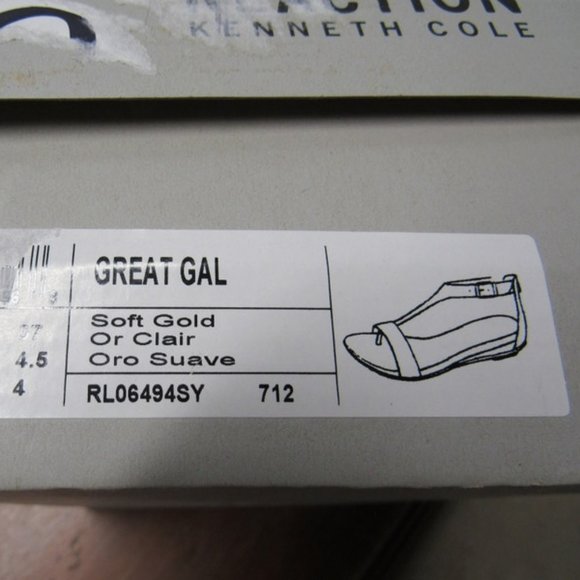KENNETH COLE WOMEN'S SANDALS "GREAT GAL". SOFT GOLD. 6.5. NIB - Picture 10 of 11